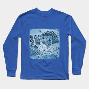 rally car flying high blue tint Long Sleeve T-Shirt